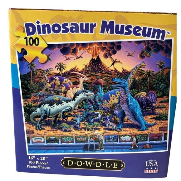 Dowdle DINOSAUR MUSEUM - 100 PIECE Jigsaw Puzzle - Picture 1 of 3
